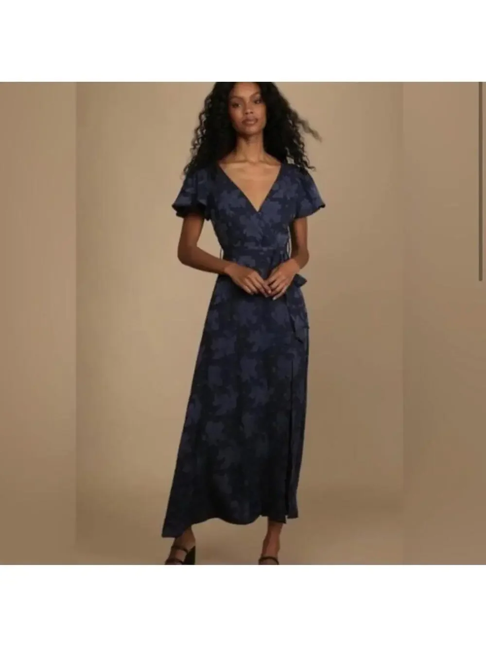 lulus navy floral maxi dress Rare Presence Navy Blue 3D Floral Embroidered Maxi Dress